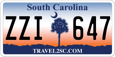 SC license plate ZZI647