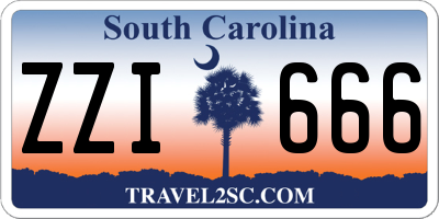 SC license plate ZZI666