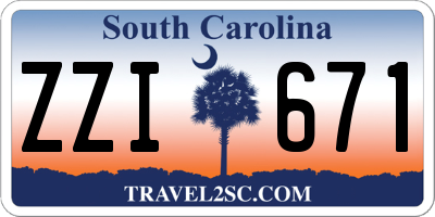 SC license plate ZZI671