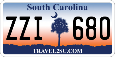 SC license plate ZZI680