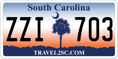 SC license plate ZZI703