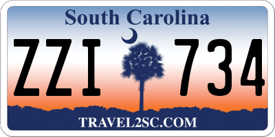 SC license plate ZZI734