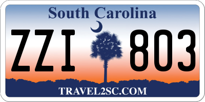 SC license plate ZZI803