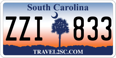 SC license plate ZZI833