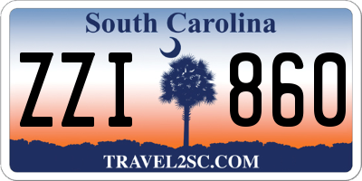 SC license plate ZZI860
