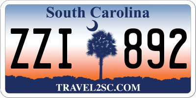 SC license plate ZZI892