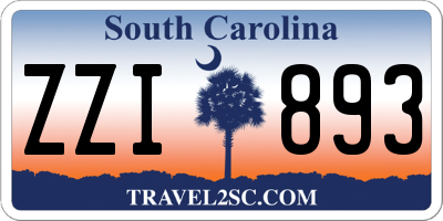 SC license plate ZZI893