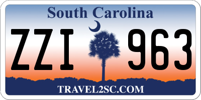 SC license plate ZZI963