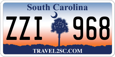 SC license plate ZZI968