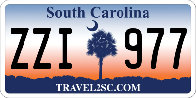 SC license plate ZZI977