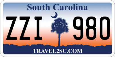 SC license plate ZZI980
