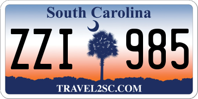 SC license plate ZZI985