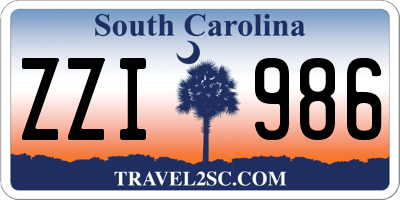SC license plate ZZI986
