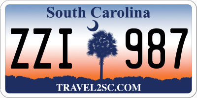 SC license plate ZZI987