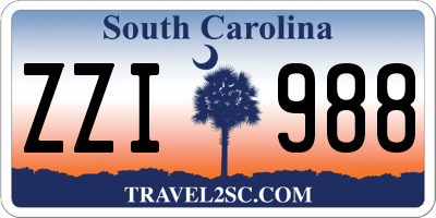 SC license plate ZZI988
