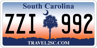 SC license plate ZZI992