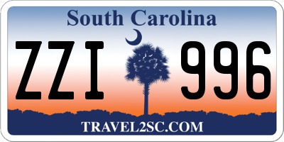 SC license plate ZZI996