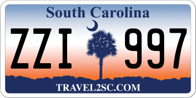 SC license plate ZZI997