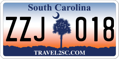 SC license plate ZZJ018