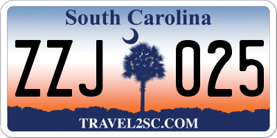 SC license plate ZZJ025