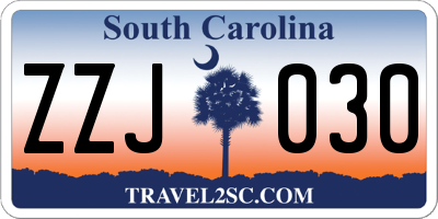 SC license plate ZZJ030