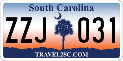 SC license plate ZZJ031