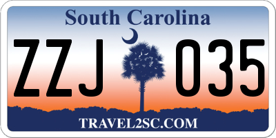 SC license plate ZZJ035