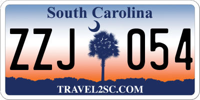 SC license plate ZZJ054