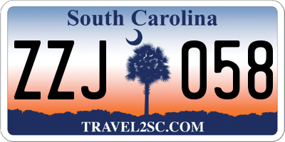 SC license plate ZZJ058