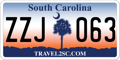 SC license plate ZZJ063