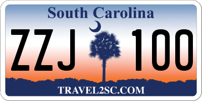 SC license plate ZZJ100