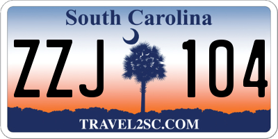 SC license plate ZZJ104