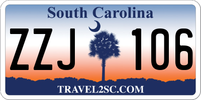 SC license plate ZZJ106