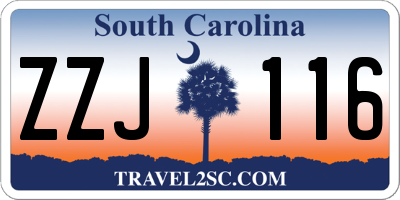 SC license plate ZZJ116
