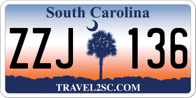 SC license plate ZZJ136