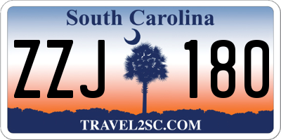 SC license plate ZZJ180