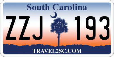 SC license plate ZZJ193