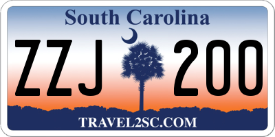 SC license plate ZZJ200