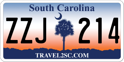SC license plate ZZJ214
