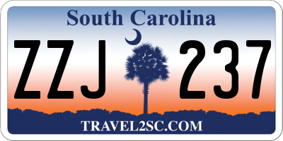 SC license plate ZZJ237