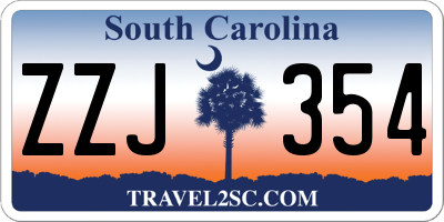 SC license plate ZZJ354