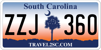 SC license plate ZZJ360
