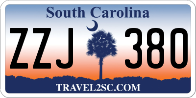 SC license plate ZZJ380