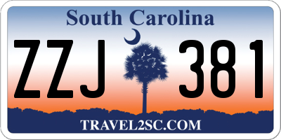 SC license plate ZZJ381