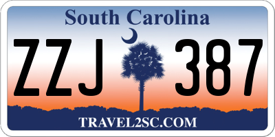 SC license plate ZZJ387