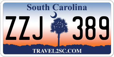 SC license plate ZZJ389