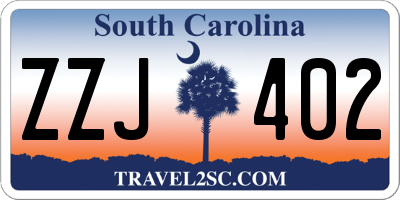 SC license plate ZZJ402