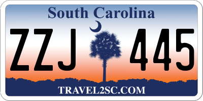SC license plate ZZJ445
