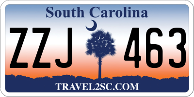 SC license plate ZZJ463