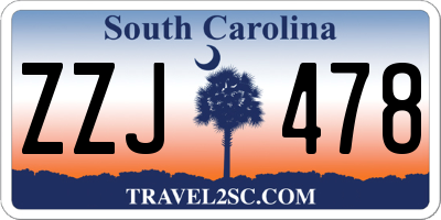SC license plate ZZJ478